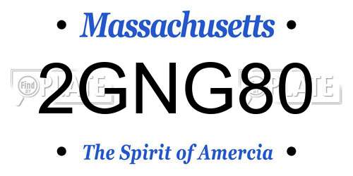 2GNG80 Massachusetts License Plate