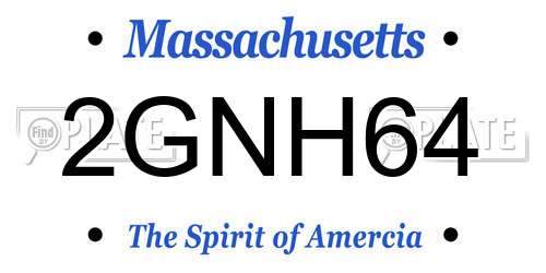 2GNH64 Massachusetts License Plate