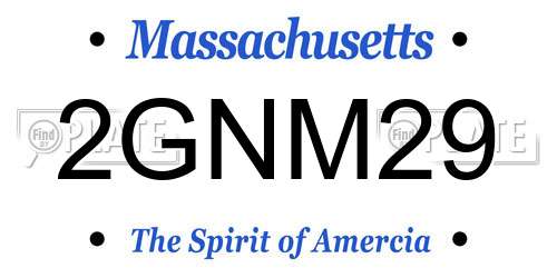 2GNM29 Massachusetts License Plate