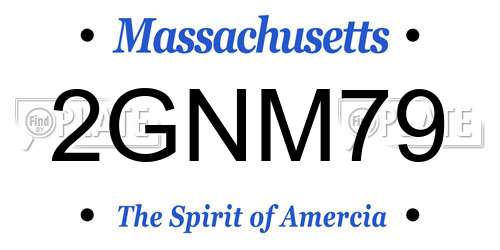 2GNM79 Massachusetts License Plate