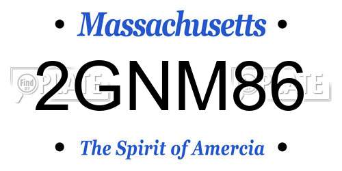 2GNM86 Massachusetts License Plate