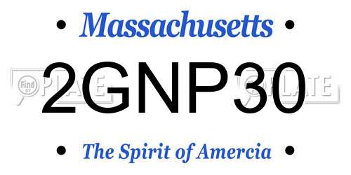 2GNP30 Massachusetts License Plate