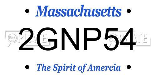 2GNP54 Massachusetts License Plate