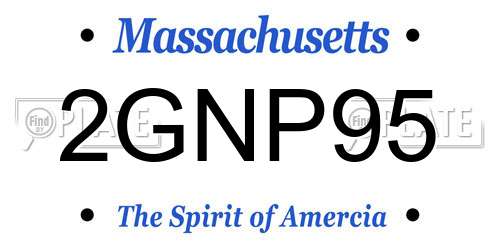 2GNP95 Massachusetts License Plate