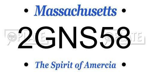 2GNS58 Massachusetts License Plate