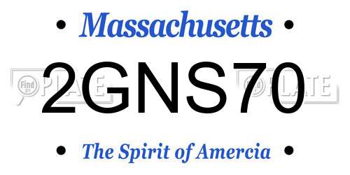 2GNS70 Massachusetts License Plate