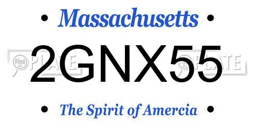 2GNX55 Massachusetts License Plate
