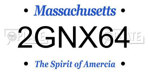 2GNX64 Massachusetts License Plate