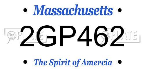 2GP462 Massachusetts License Plate