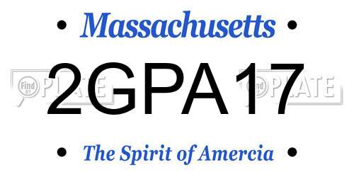 2GPA17 Massachusetts License Plate