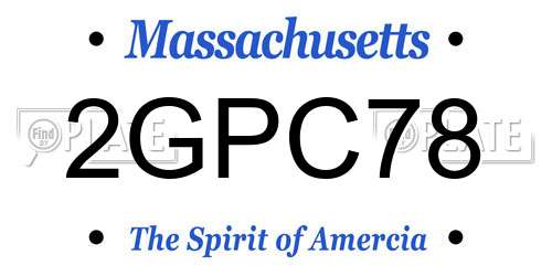 2GPC78 Massachusetts License Plate