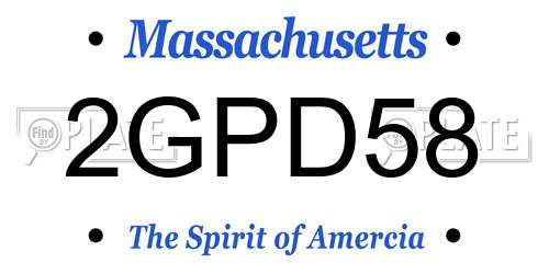 2GPD58 Massachusetts License Plate