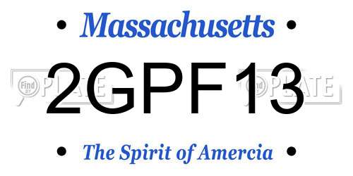 2GPF13 Massachusetts License Plate