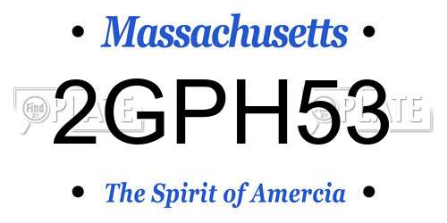 2GPH53 Massachusetts License Plate