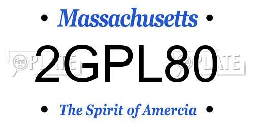2GPL80 Massachusetts License Plate