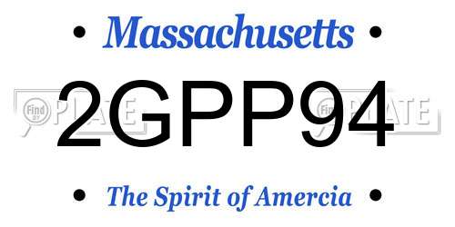 2GPP94 Massachusetts License Plate