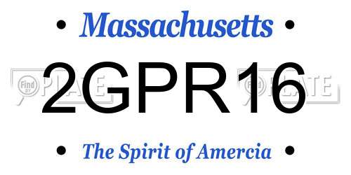 2GPR16 Massachusetts License Plate