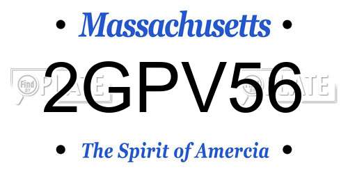 2GPV56 Massachusetts License Plate
