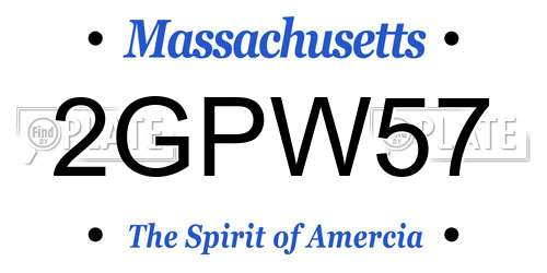 2GPW57 Massachusetts License Plate