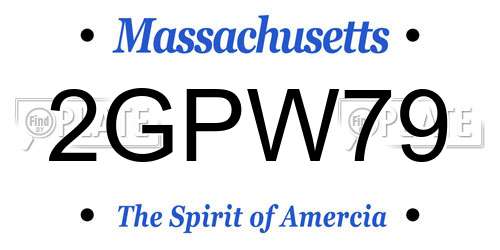 2GPW79 Massachusetts License Plate