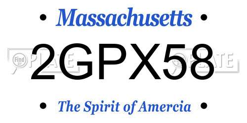 2GPX58 Massachusetts License Plate