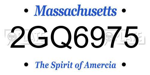2GQ6975 Massachusetts License Plate