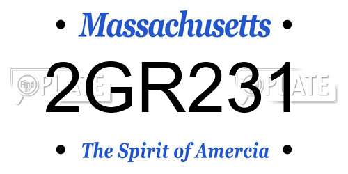 2GR231 Massachusetts License Plate