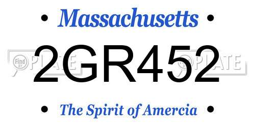 2GR452 Massachusetts License Plate