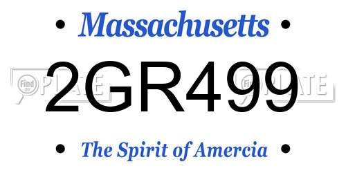 2GR499 Massachusetts License Plate