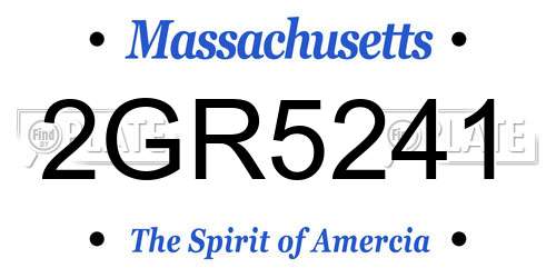 2GR5241 Massachusetts License Plate