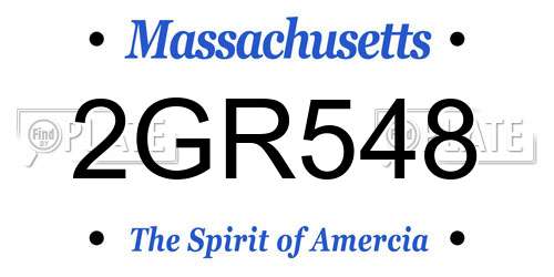 2GR548 Massachusetts License Plate