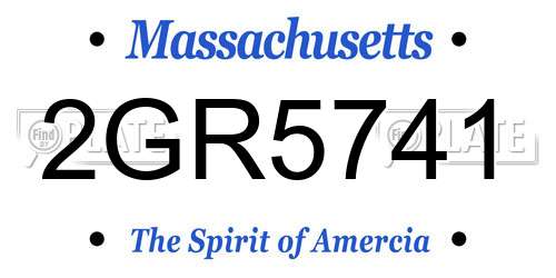 2GR5741 Massachusetts License Plate