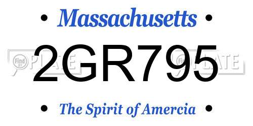 2GR795 Massachusetts License Plate