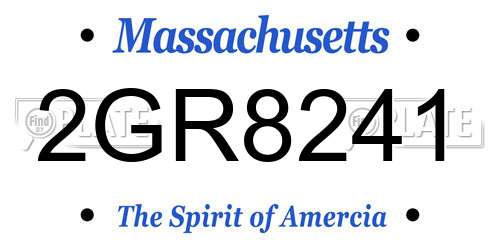 2GR8241 Massachusetts License Plate