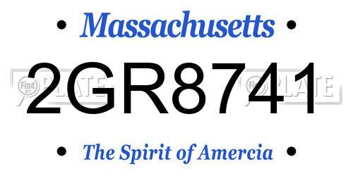 2GR8741 Massachusetts License Plate