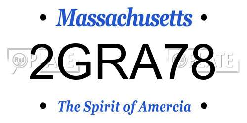 2GRA78 Massachusetts License Plate