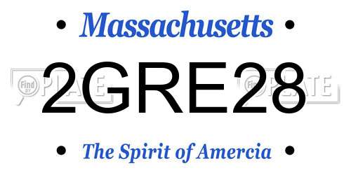 2GRE28 Massachusetts License Plate