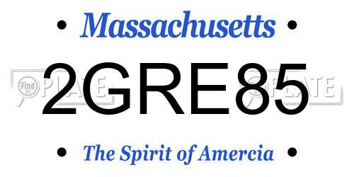 2GRE85 Massachusetts License Plate