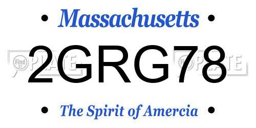 2GRG78 Massachusetts License Plate