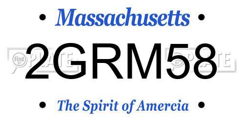 2GRM58 Massachusetts License Plate