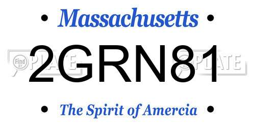 2GRN81 Massachusetts License Plate