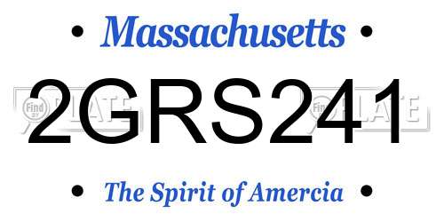 2GRS241 Massachusetts License Plate