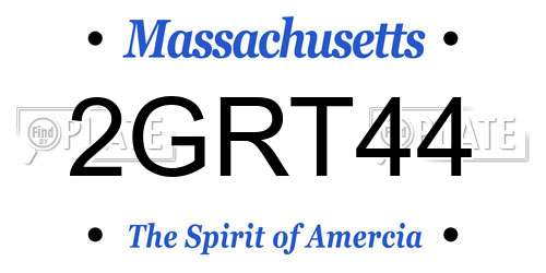 2GRT44 Massachusetts License Plate