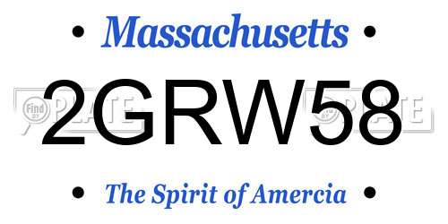 2GRW58 Massachusetts License Plate