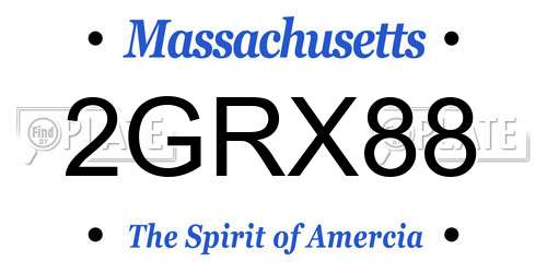 2GRX88 Massachusetts License Plate