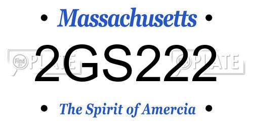 2GS222 Massachusetts License Plate
