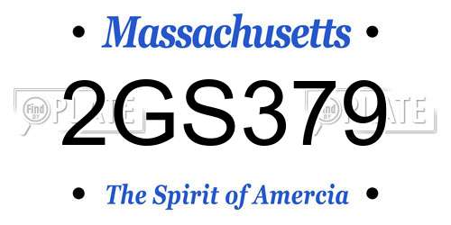 2GS379 Massachusetts License Plate