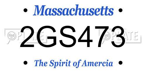 2GS473 Massachusetts License Plate