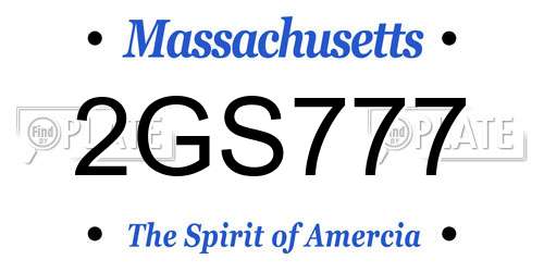2GS777 Massachusetts License Plate