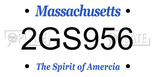2GS956 Massachusetts License Plate